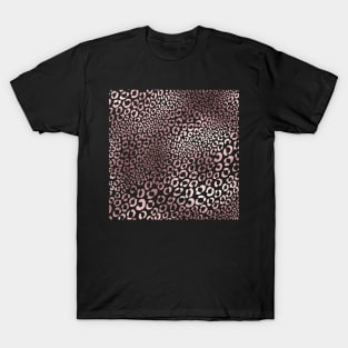 Leopard Print, Faux Rose Gold T-Shirt